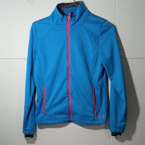 Under Armour  Lady Ua Storm Vibrant Blue Jacket with Pink Highlights YXL
